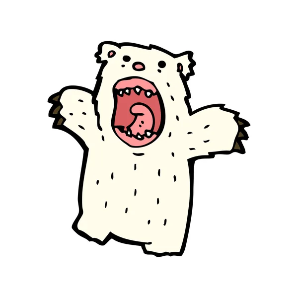 Kükreyen kutup ayısı karikatür — Stok Vektör