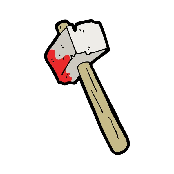 Cartoon bloedige hamer — Stockvector