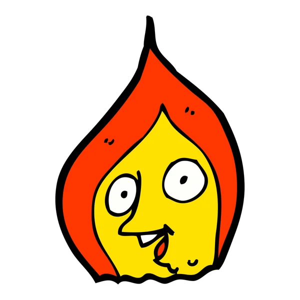 Happy personnage de flamme de dessin animé — Image vectorielle