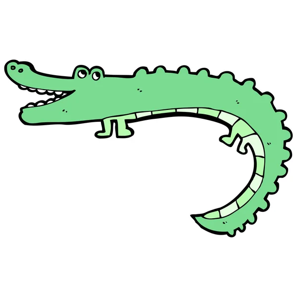 Dibujos animados cocodrilo verde — Archivo Imágenes Vectoriales