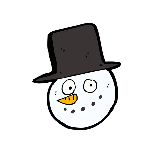 Cartone animato pupazzo di neve faccia — Vettoriale Stock