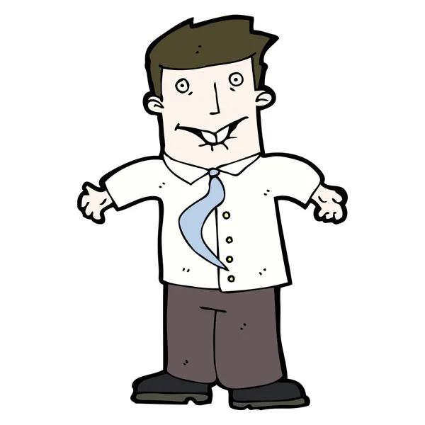 Caricatura ansioso hombre de negocios — Vector de stock