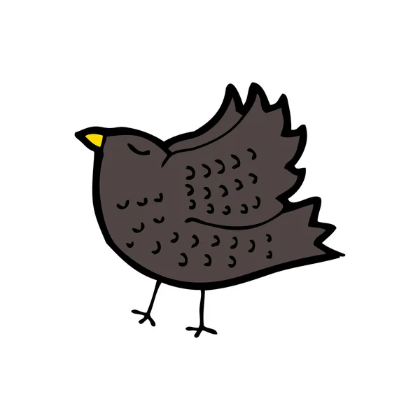 Desenho animado pássaro preto — Vetor de Stock