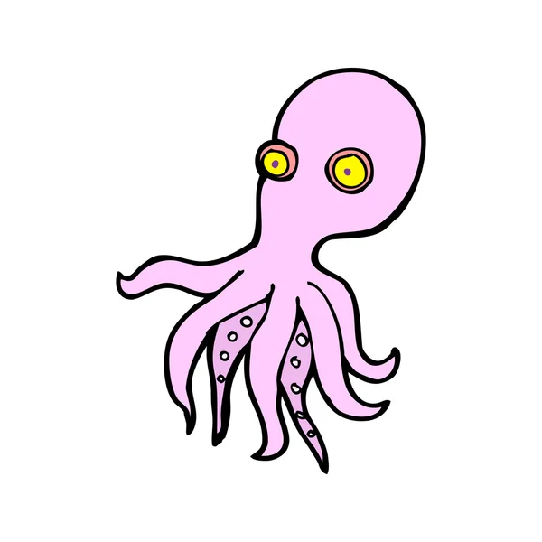 Roze octopus cartoon — Stockvector