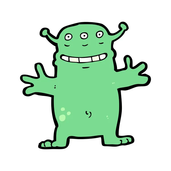 Dessin animé amical alien — Image vectorielle