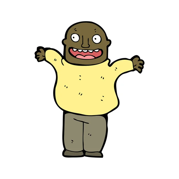 Šťastný holohlavý muž kreslený — Stockový vektor