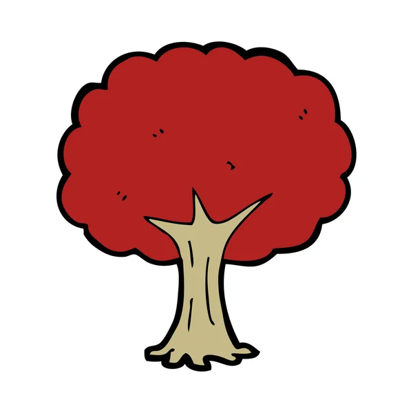 Tree in fall cartoon — Stock Vector