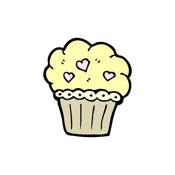 Cœurs cupcake dessin animé — Image vectorielle