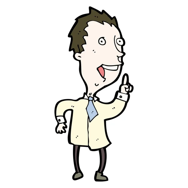 Hombre de dibujos animados en camisa y corbata haciendo su punto — Vector de stock