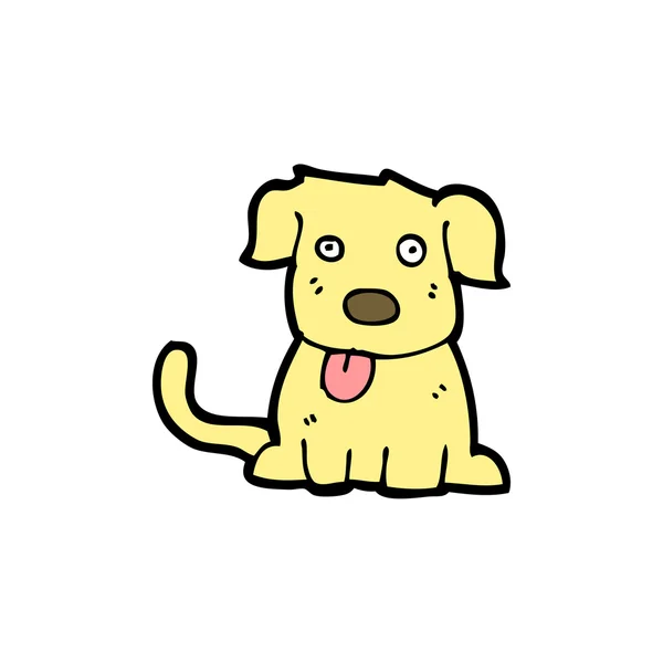 Hond zat cartoon — Stockvector