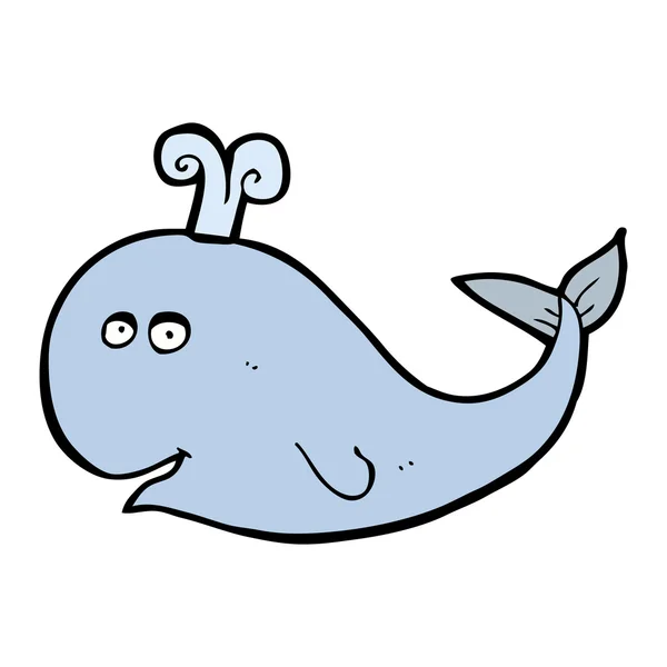 Spouting whale cartoon — Stock Vector