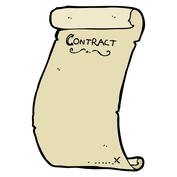 Oude scroll contract cartoon — Stockvector
