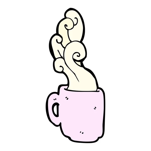 Tasse à vapeur de thé dessin animé — Image vectorielle