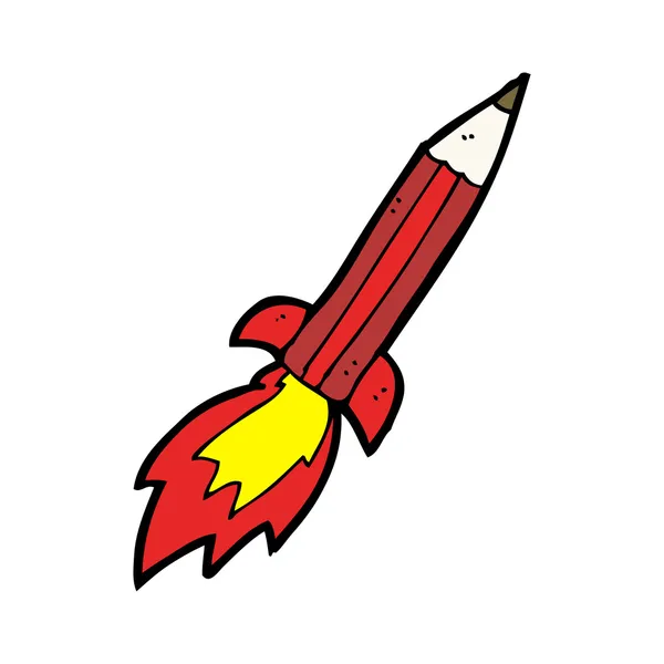 Rocket desenho animado lápis —  Vetores de Stock