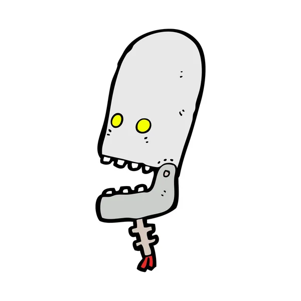 怪异机器人头骨卡通 — 图库矢量图片