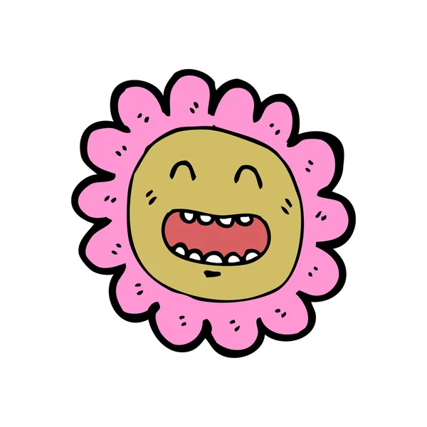 Blume Gesicht Karikatur — Stockvektor