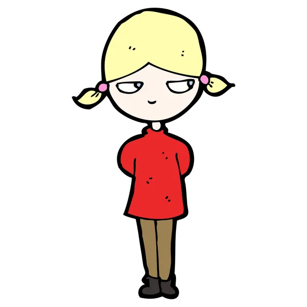 Blond meisje cartoon — Stockvector