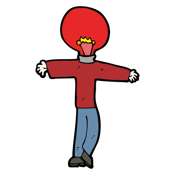 Rood licht hoofd man cartoon — Stockvector