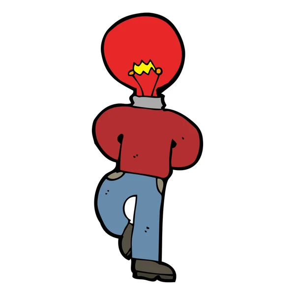 Rött ljus huvudet mannen cartoon — Stock vektor