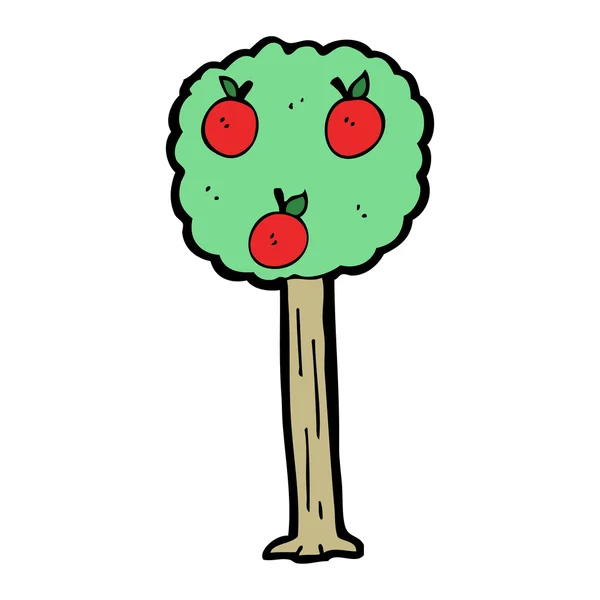 Karikatür elma ağacı — Stok Vektör