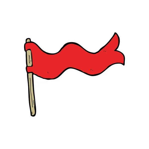 Cartoon vlag waait in de wind — Stockvector