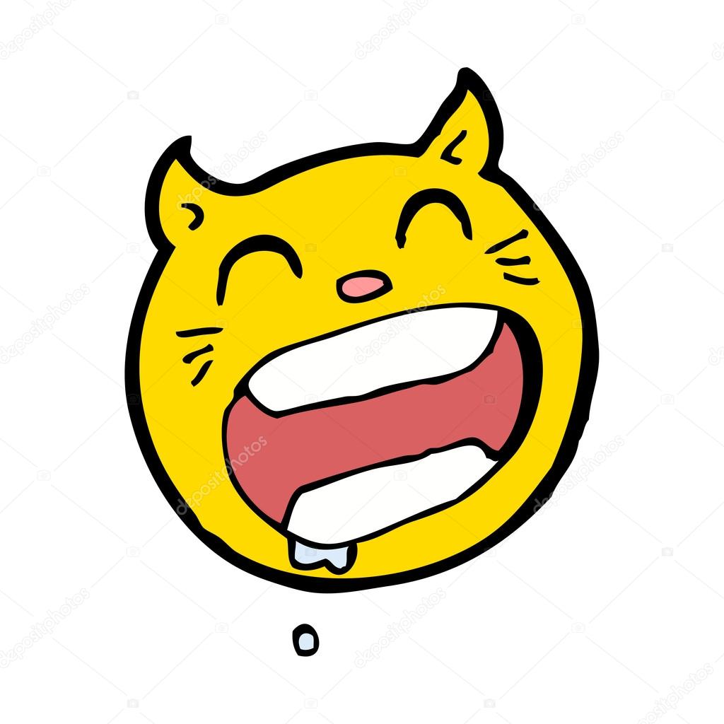 Laughing cat face cartoon Stock Vector Image by ©lineartestpilot 13570373