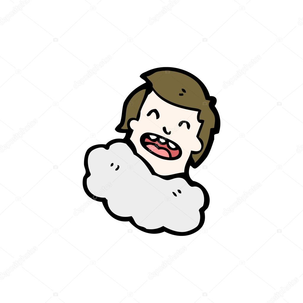 Head in clouds cartoon