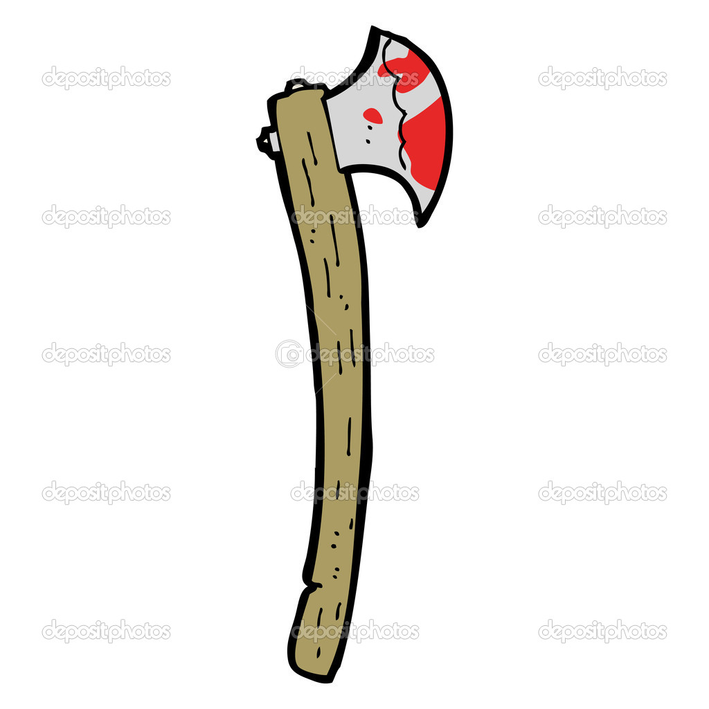 Cartoon bloody axe