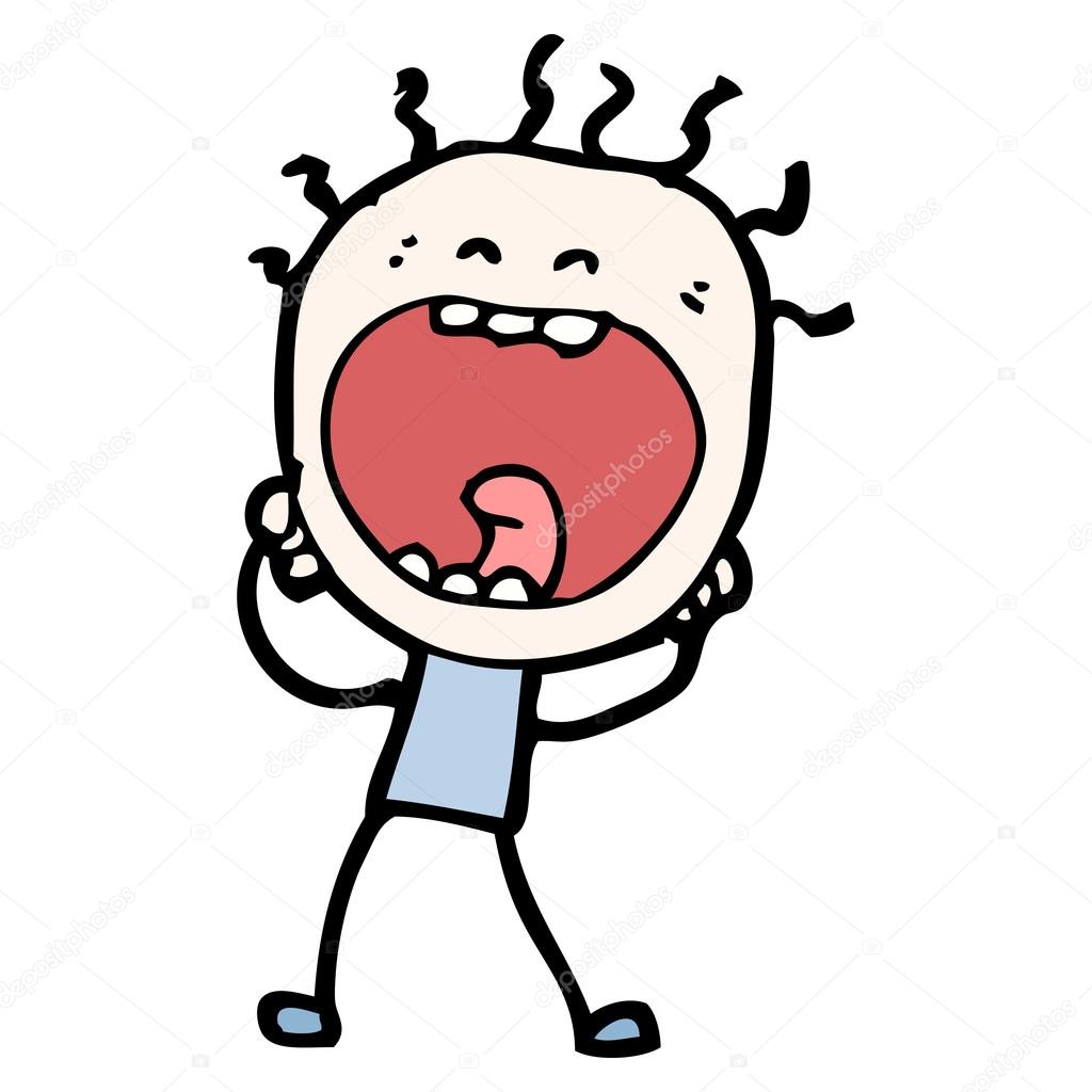 Terrified screaming doodle man cartoon Stock Vector Image by  ©lineartestpilot #13571490