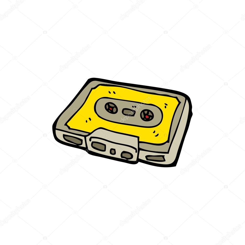 Cartoon Of A Retro Cassette Tape Royalty Free Vector Clipart