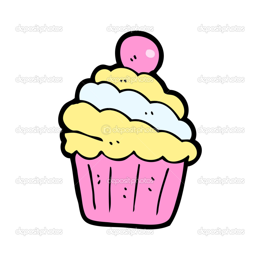 Cartone animato Cupcake — Vettoriale Stock