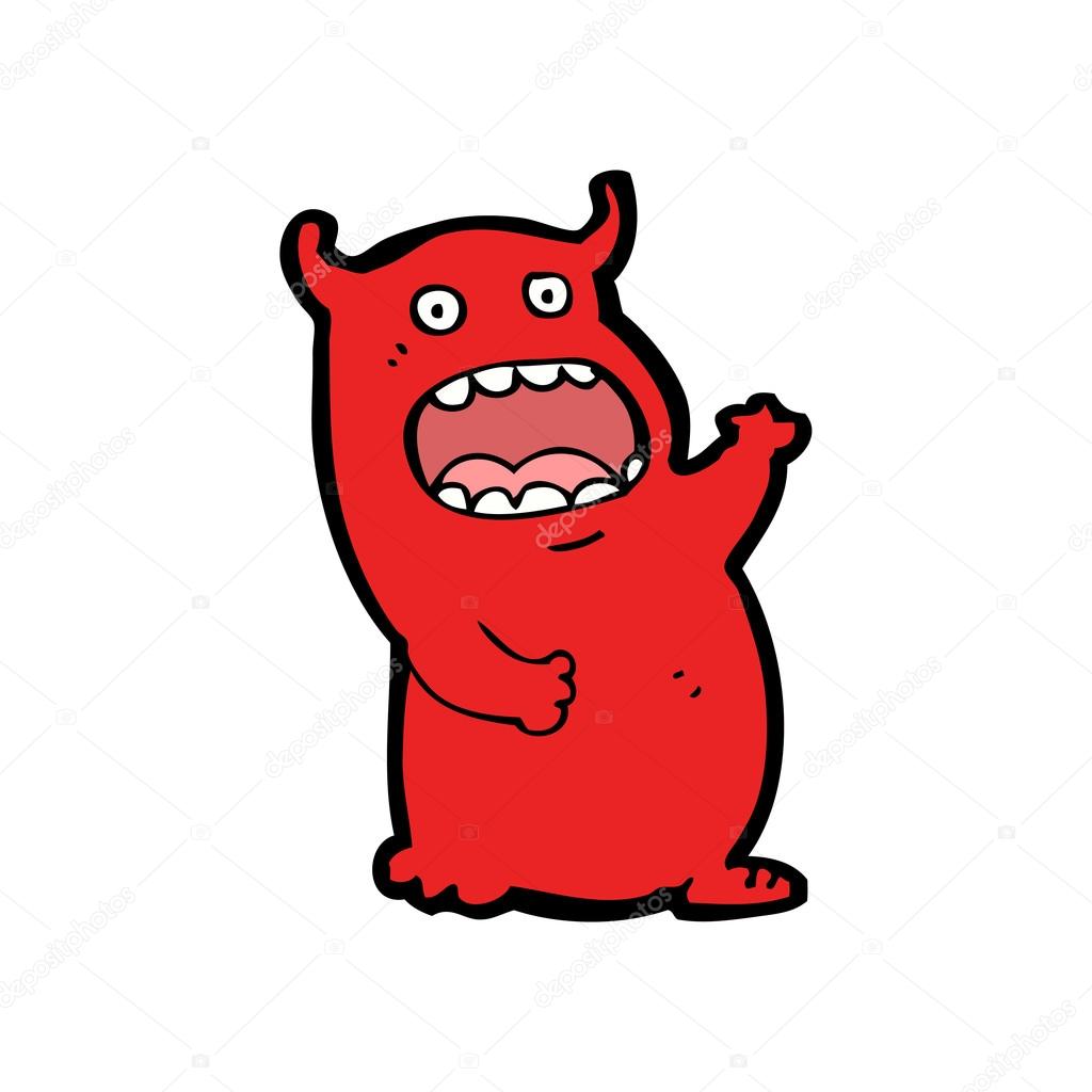 luid rode duivel cartoon — Stockvector © lineartestpilot ...