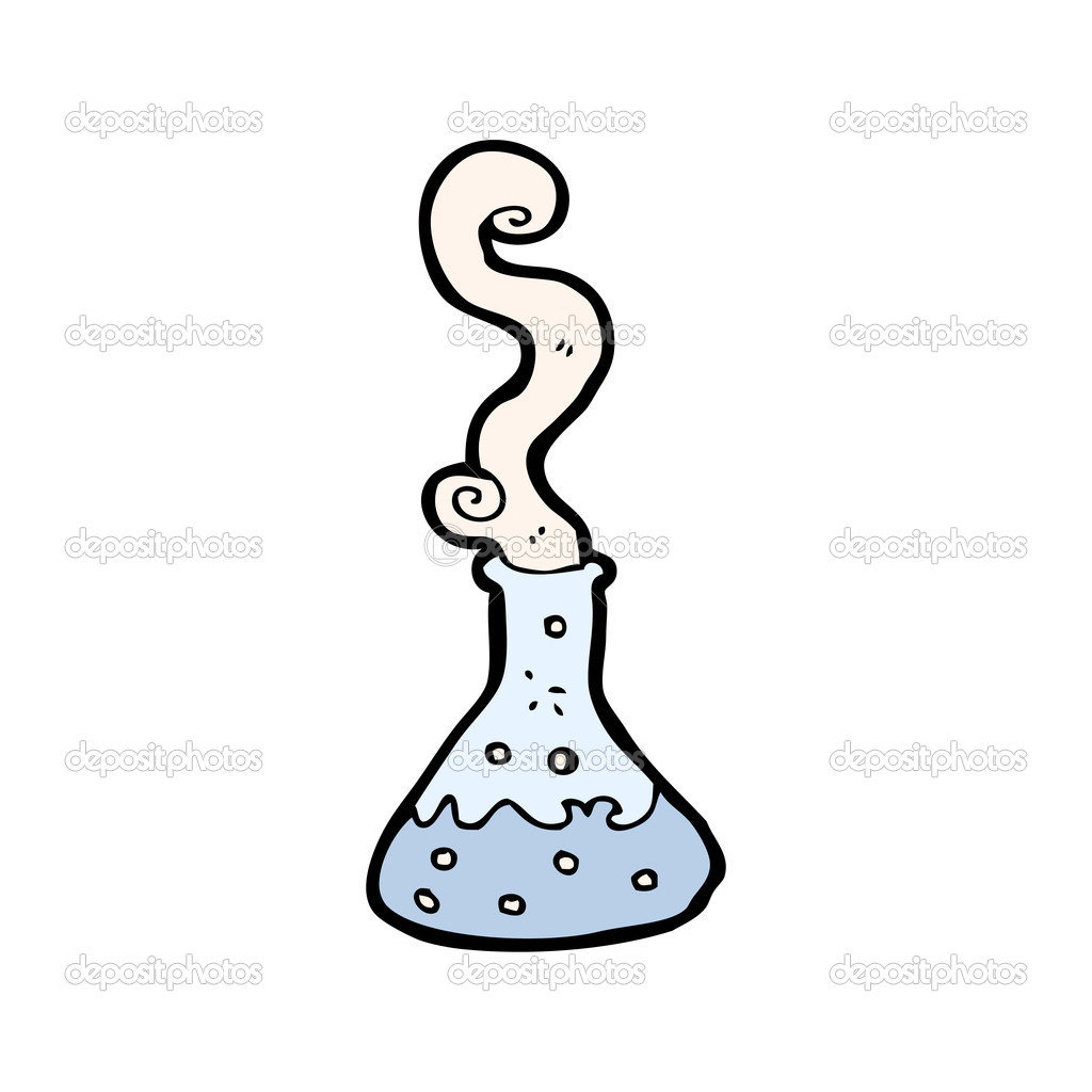 Bubbling science vial cartoon — Stock Vector © lineartestpilot 13576164