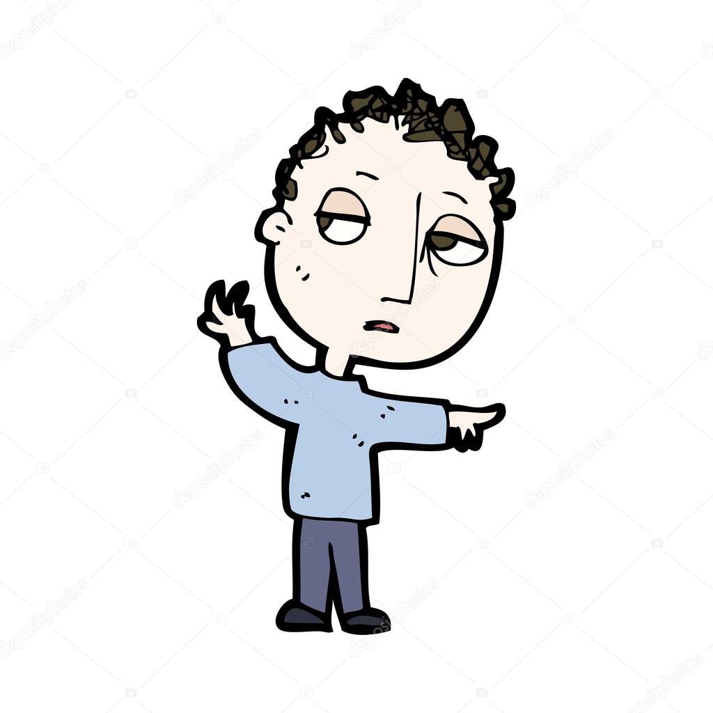 Cartoon sad boy pointing the way Stock Vector Image by ©lineartestpilot  #13576239