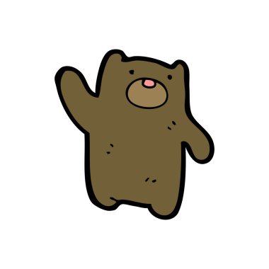 Minik ayı dalgalanan çizgi film