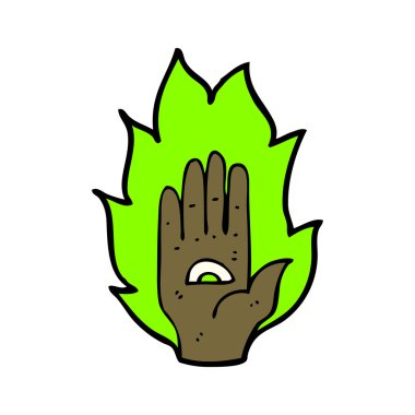 Psişik sembolü el karikatür