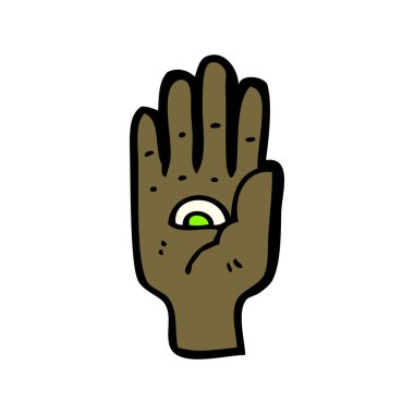 El ile göz palmiye karikatür