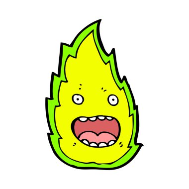 Yeşil alev ruhu karikatür