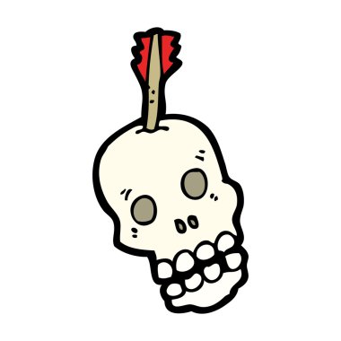 Kafatası karikatür oku