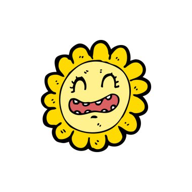 Retro ayçiçeği karikatür