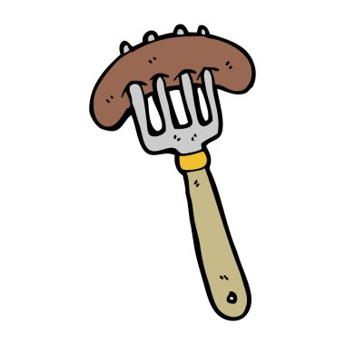 sosis çatal karikatür