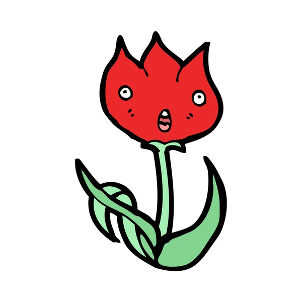 Kırmızı lale çiçek — Stok Vektör