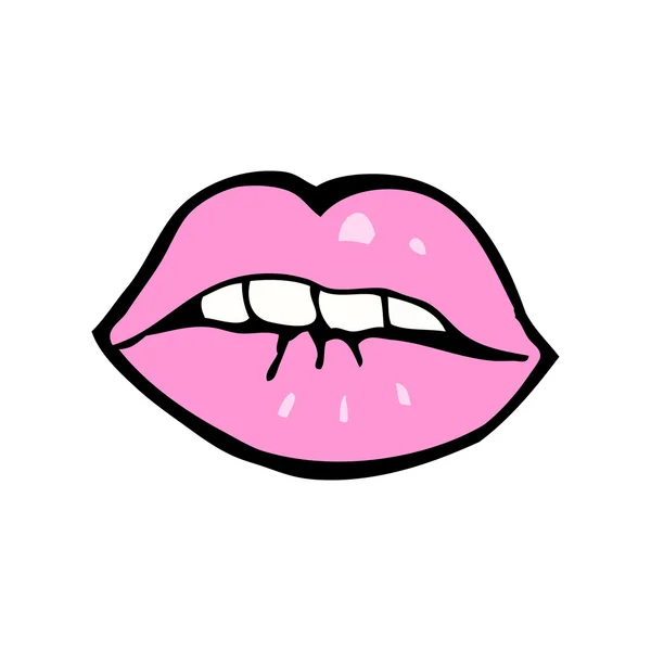 Sexy pink lips cartoon — Stock Vector