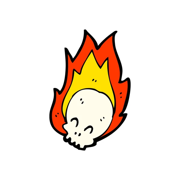 人类头骨与火焰 — 图库矢量图片