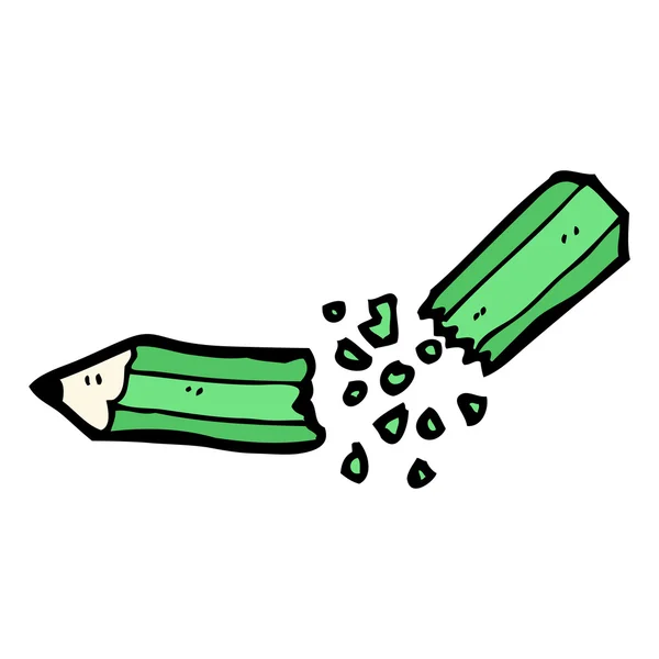 Złamany ołówek kreskówka — Wektor stockowy