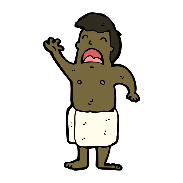 Homme portant une serviette de dessin animé — Image vectorielle