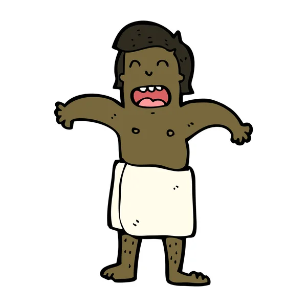 Homme portant une serviette de dessin animé — Image vectorielle