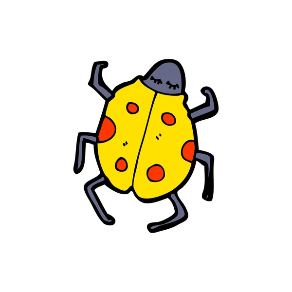 Escarabajo mariquita amarilla — Vector de stock