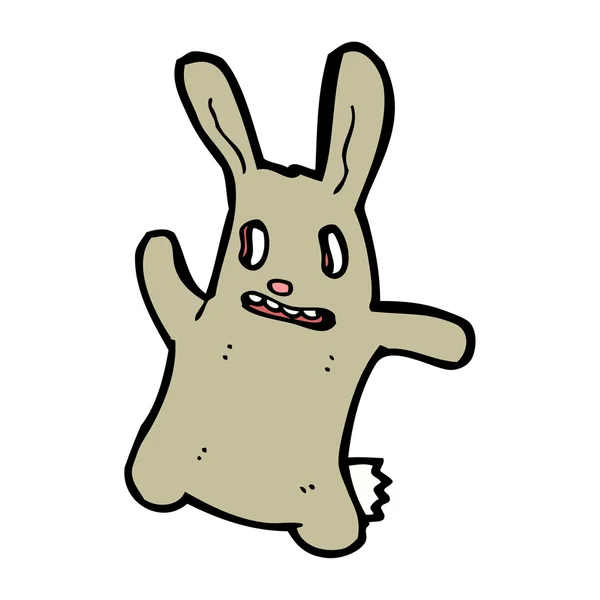 Effrayant lapin dessin animé — Image vectorielle