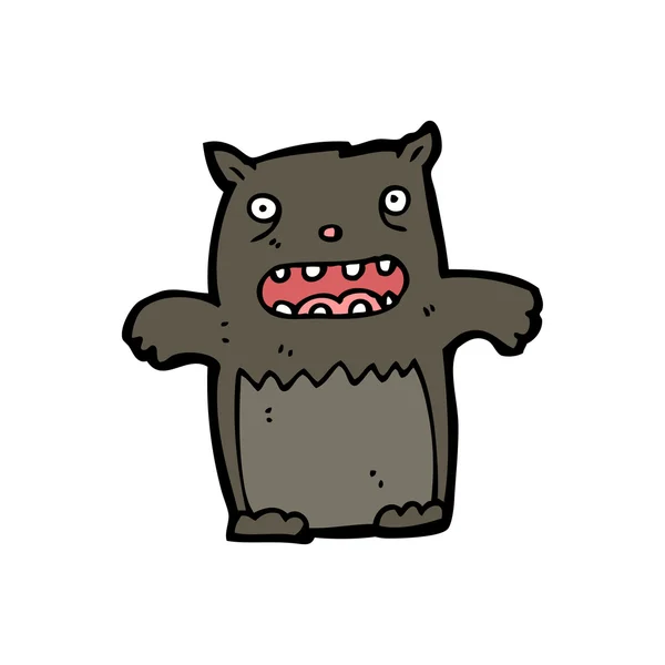 Spaventoso gatto nero cartone animato — Vettoriale Stock